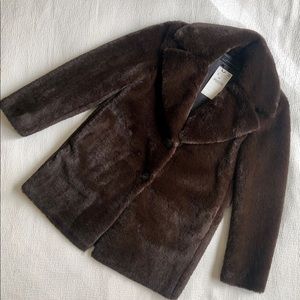 Zara Brown Faux Fur Coat - BRAND NEW